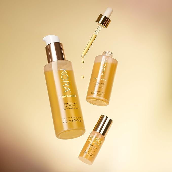 KORA Organics Noni Glow Hydrating Face Oil with Rosehip, Gua Sha Oil, Certified Organic, Cruelty Free, 0.34 fl oz - Face Care Beauty Products for Women