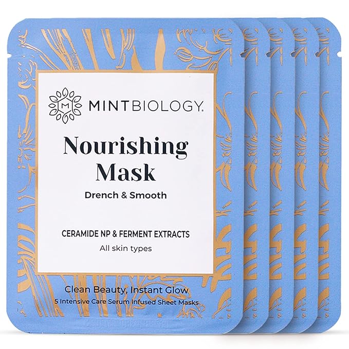 Korean Face Mask Skin Care | 5 Pcs Korean Sheet Masks for Por-Refined Glass Appearance - Hydrating, Deep Penetrating Korean Skin Care Support - Cruelty Free Sheets for all Types