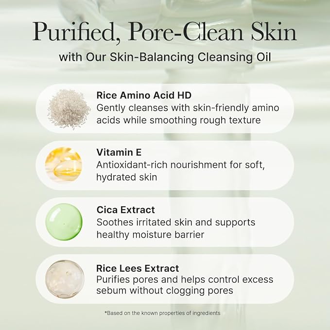 Pore Melt Mochi Makeup-Removing Cleansing Oil, Non-Comedogenic, Rice Amino Acids HD, Vitamin E, Cica, & Ceramide, 6.76 fl oz