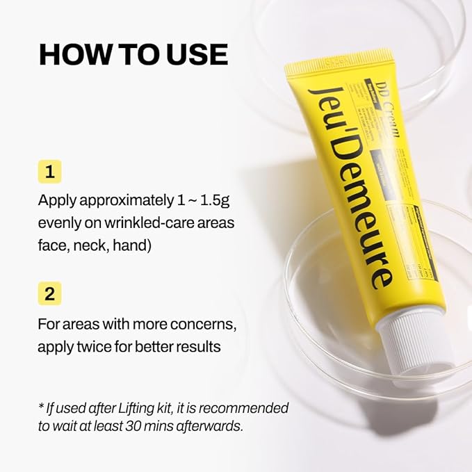 JEU'DEMEURE DermiShuttle DD Cream Deep Hydration Intensive Smoothness Face, Neck and Hand with Peptide, Ceramide, Hyaluronic Acid, Anti Aging Wrinkles Cream, Korean skincare Moisturizer (50g)