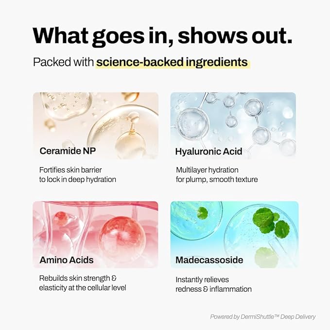 JEU'DEMEURE DermiShuttle DD Cream Deep Hydration Intensive Smoothness Face, Neck and Hand with Peptide, Ceramide, Hyaluronic Acid, Anti Aging Wrinkles Cream, Korean skincare Moisturizer (50g)