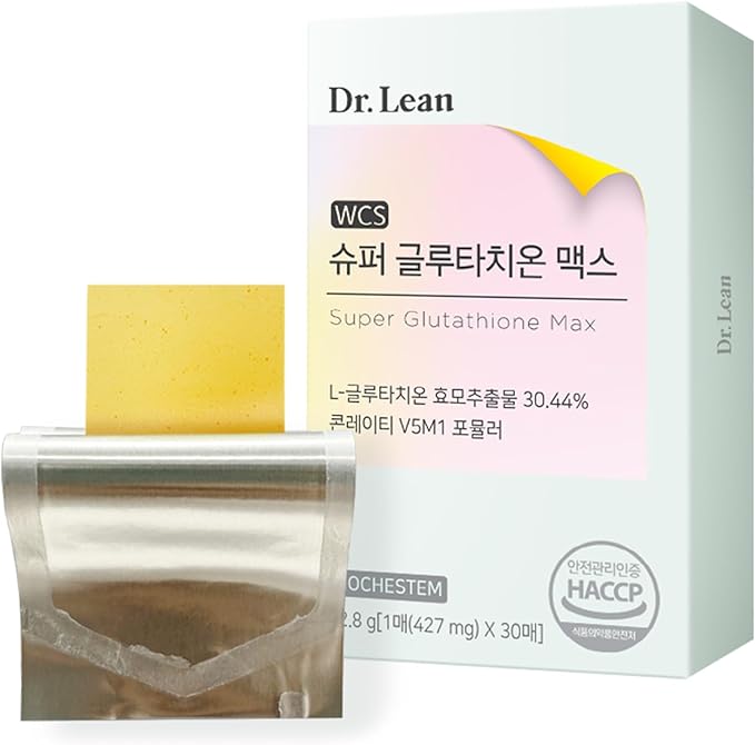 Dr. Lean Super Glutathione Max – 427mg High-Potency Glutathione Strips with Niacin, Collagen & Hyaluronic Acid | Fast-Melt ODF, Antioxidant, Skin & Liver Support, K-Beauty, Made in Korea (30 Strips)
