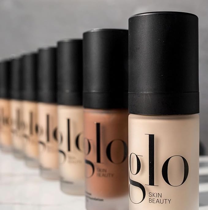 Glo Skin Beauty Luminous Liquid Mineral Foundation Makeup with SPF 18 (Naturelle) - Improves Uneven Skin Tone, Smooths & Corrects Imperfections, Sheer to Medium Coverage, Dewy Finish