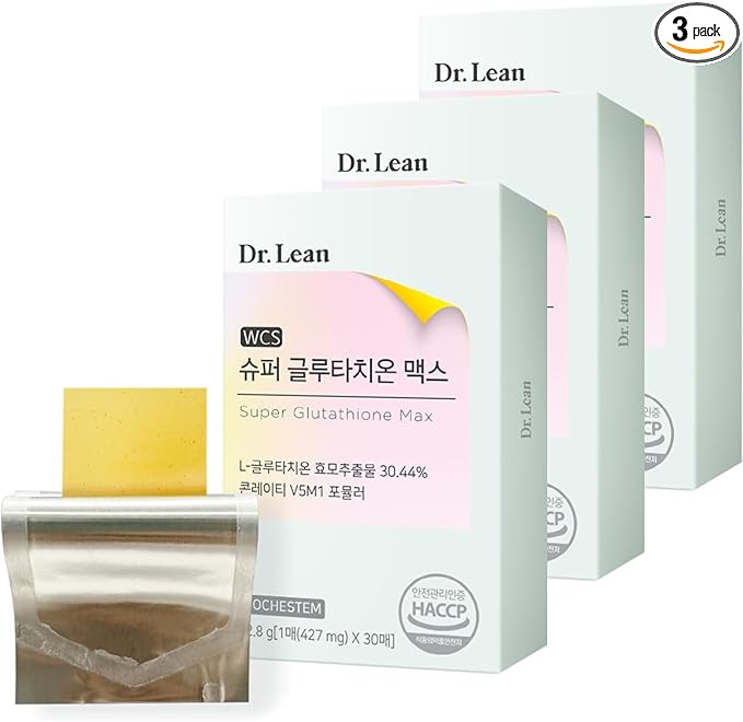 Dr. Lean Super Glutathione Max – 427mg High-Potency Strips with Milk Thistle, Collagen & Hyaluronic Acid | Fast-Melt ODF, Antioxidant, Skin & Liver Support, K-Beauty, Made in Korea (3 Packs)