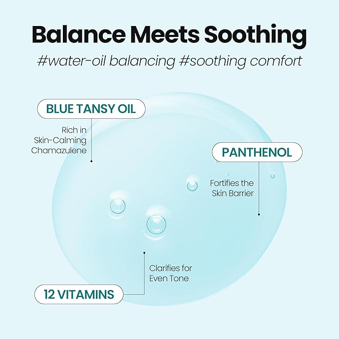 [K-Beauty] Blue Tansy Oil to Foam - All-in-One Korean Face Wash OilBased Foaming Facial Cleanser - Excess Sebum & Oil Control - Makeup Deep Cleansing Oil for All Skin Types (3.88 fl oz)