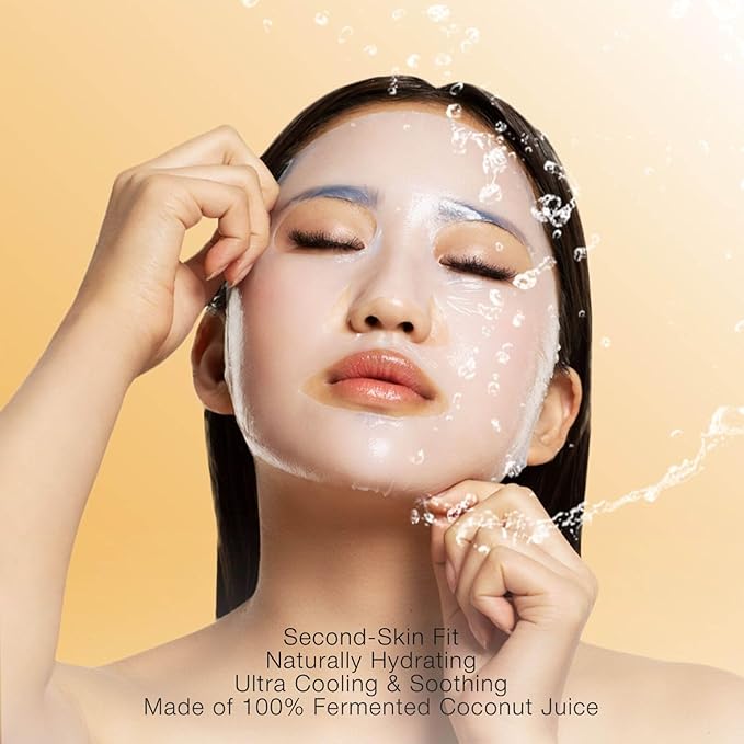 STARSKIN After Party 4x40g, Bio-Cellulose Brightening Face Mask for all Skin Types, Korean Skincare Mask infused with Vitamin C Serum and Niacinamide, Energizing and Soothing, K Beauty Skincare