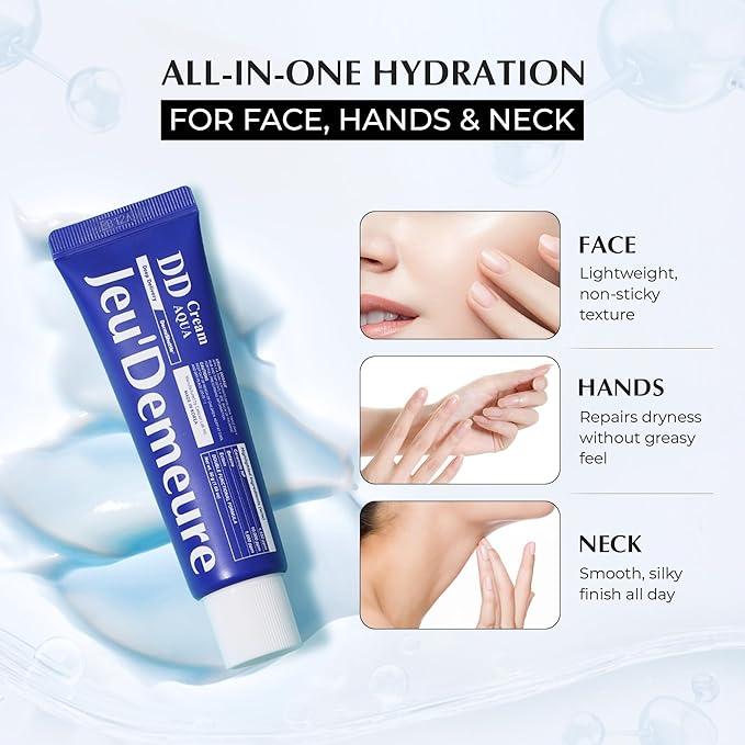 JEU'DEMEURE DermiShuttle DD Gel Cream Aqua, Soothing & Hydration For Face, Neck and Hand with Ceramide, Betaine and Peptide, Lightweight Daily Moisturizer for Sensitive Skin, Korean Moisturizer (50g)