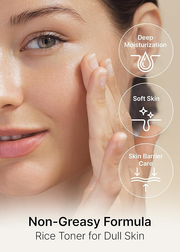 THANKYOU FARMER Rice Pure Essential Toner 1.05 Fl oz (30ml) - Hydrating Milky Toner, Korean Rice Extract, Niacinamide, Dermatologist Tested, Travel Size