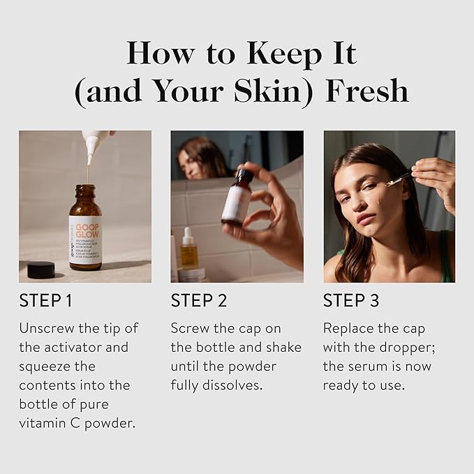 goop Beauty 20% Vitamin C + Hyaluronic Acid Serum | Hydrating, Firming, & Brightening | Improves Tone & Texture | Paraben and Silicone Free | 1 fl oz