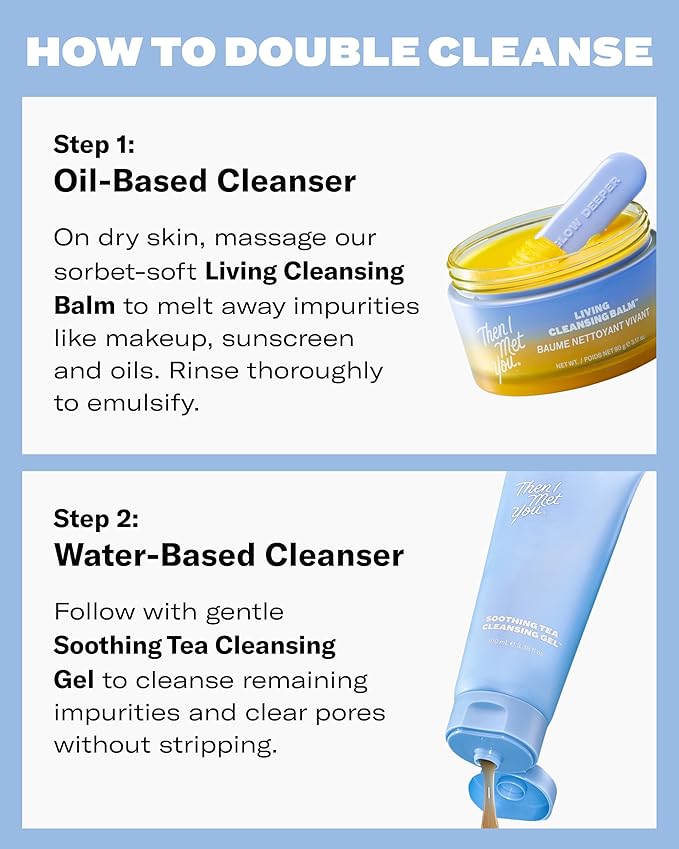 Then I Met You Living Cleansing Balm, Melts Makeup & Sunscreen, Non-Stripping Zero Residue Oil Cleanser with Seaberry, Olive, Grape Seed Oils, Vit E & Persimmon, First-Step Clean Vegan Korean Skincare