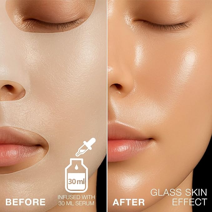 STARSKIN Red Carpet Ready Bio-Cellulose Face Mask – 1 Pack (40 g), Instant Hydration & “Glass-Skin” Glow, Coconut-Fermented Fiber, K-Beauty