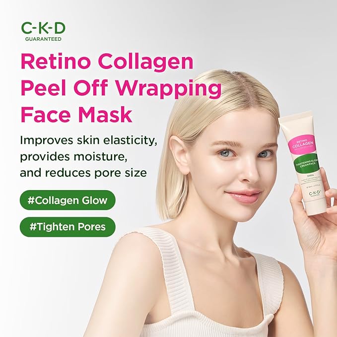 CKD Retino Collagen Creamy Face Mask - Peel-Off Wrapping Mask for Glowing Glass, Pore Tightening, Firming & Elasticity. Low-Molecular Collagen for Deep Absorption. Korean Skin Care. 2.7 fl oz