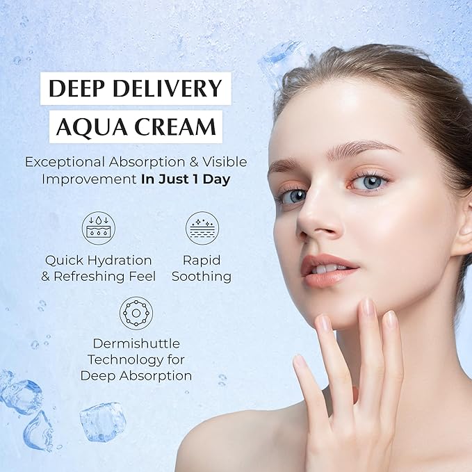 JEU'DEMEURE DermiShuttle DD Gel Cream Aqua, Soothing & Hydration For Face, Neck and Hand with Ceramide, Betaine and Peptide, Lightweight Daily Moisturizer for Sensitive Skin, Korean Moisturizer (50g)