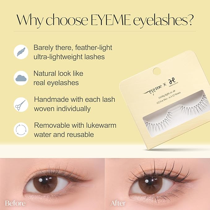 EYEME Eyelash x Artist Collaboration NO.02 – 5 Set Pack, Lightweight False Eyelashes, Wispy Lashes for a Flawless Natural Look, Perfect for Daily Wear & Comfortable Fit, K-Beauty