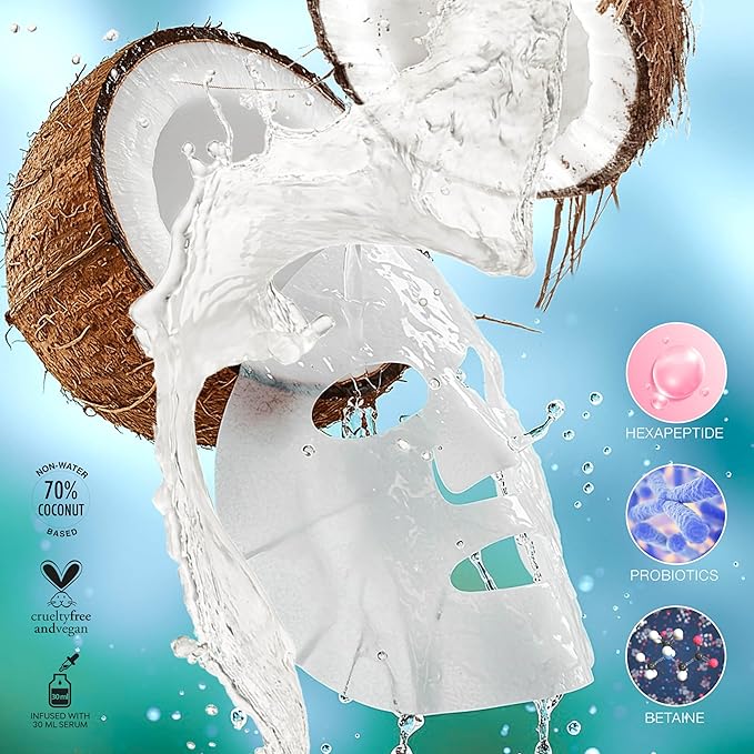 STARSKIN Close-Up 1x40g, Coconut Bio-Cellulose Firming Face Mask for all Skin Types, Face Lifting Korean Skincare Mask, Skin Elasticity Improvement and Rejuvenating Effect, K Beauty Skincare