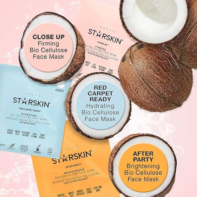 STARSKIN Close-Up 1x40g, Coconut Bio-Cellulose Firming Face Mask for all Skin Types, Face Lifting Korean Skincare Mask, Skin Elasticity Improvement and Rejuvenating Effect, K Beauty Skincare
